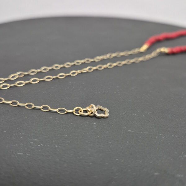 Coral y cadena de plata chapada en oro - Imagen 5