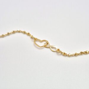 Pulsera Corazón + Infinito Chapado Ajustable