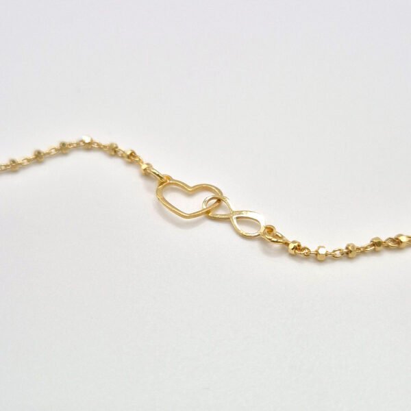 Pulsera Corazón + Infinito Chapado Ajustable