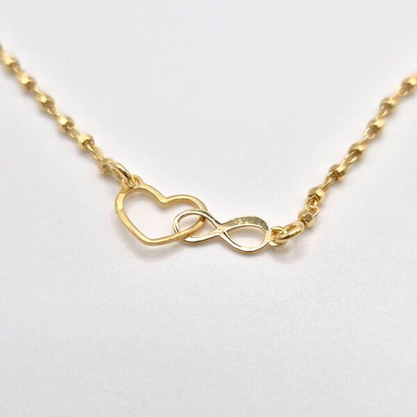 Pulsera Corazón + Infinito Chapado Ajustable - Imagen 2