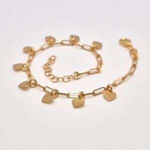 Cadena de Corazones chapada en Oro