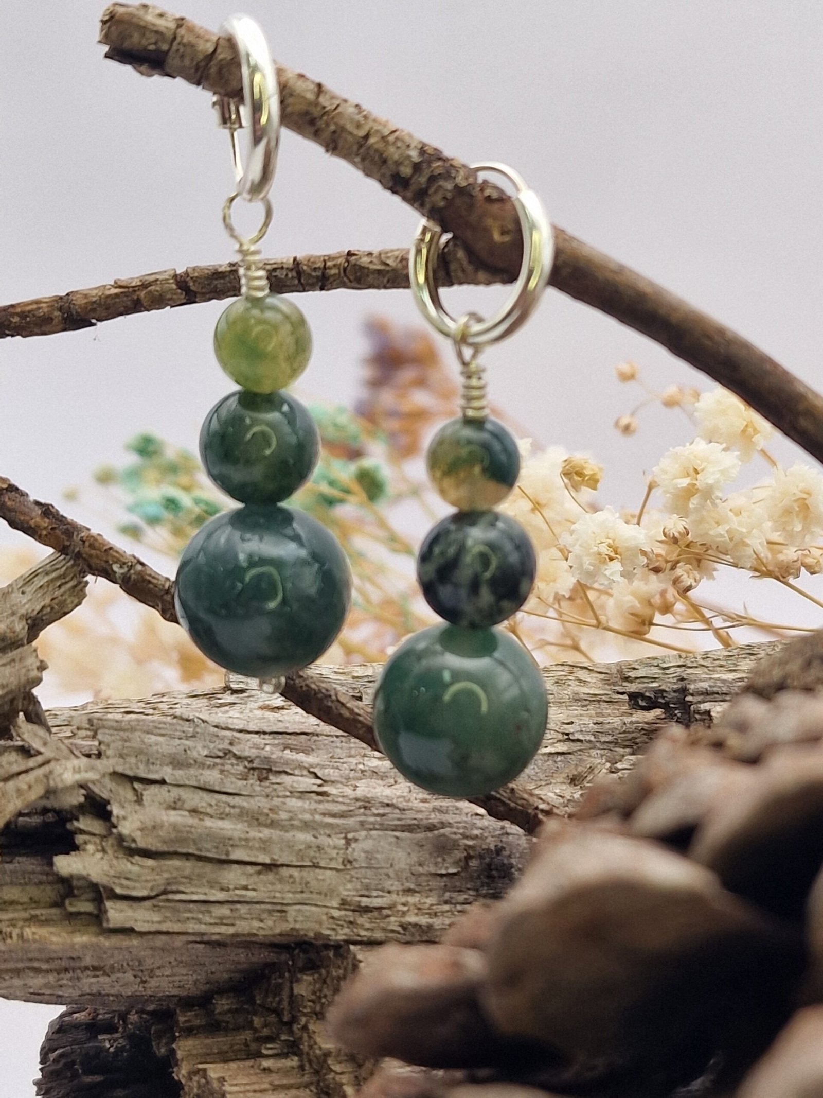 Pendientes Órbita Ágata Musgosa - Imagen 2